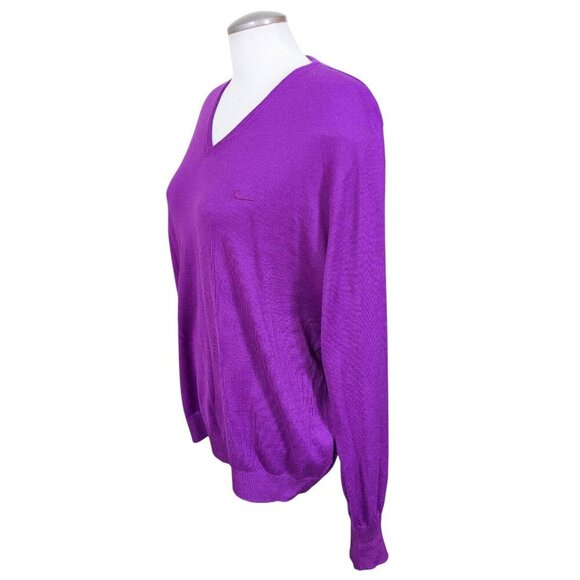 Nike Golf Unisex XL Royal Purple Pull Over Sweater V Neck Wool Blend Logo Soft - Picture 3 of 8